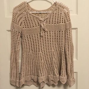 Crocheted cream sweater!